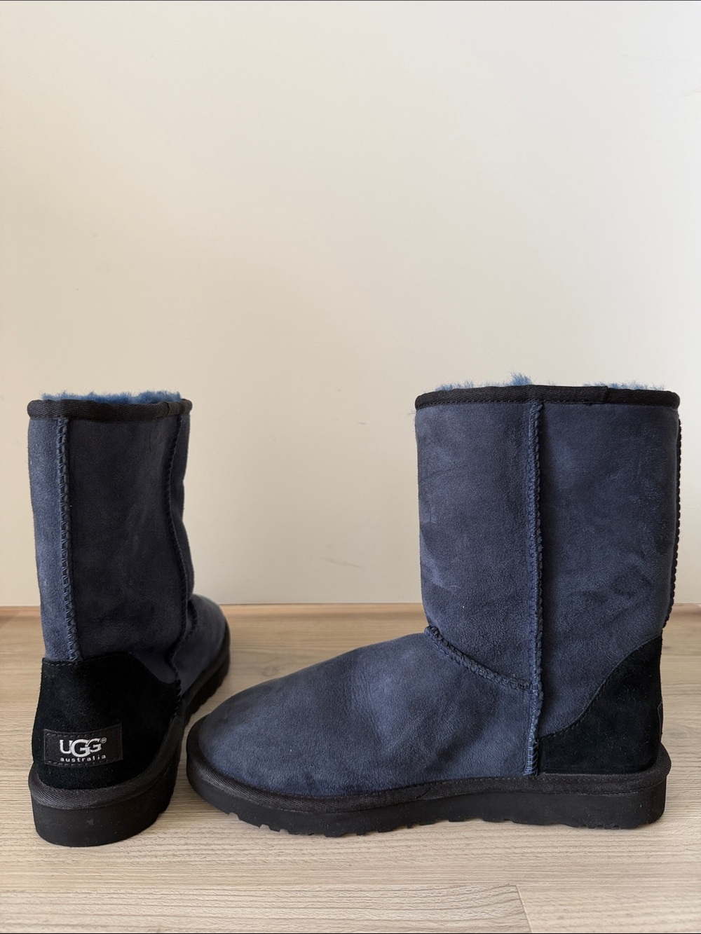UGG Australia Classic Short Navy Blue Suede Shearling Boots – New Unworn